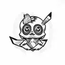 pikachu sugar skull tattoo design idea