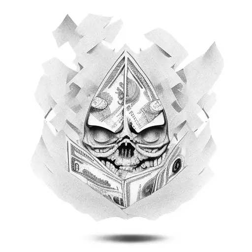 dollar bills tattoo design idea