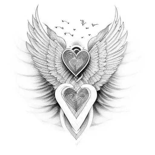 "keep on dreaming even if it breaks your heart" heart with wings 12-21-23 tattoo design idea