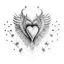 "keep on dreaming even if it breaks your heart" heart with wings 12-21-23 tattoo design idea