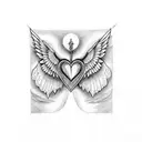 "keep on dreaming even if it breaks your heart" heart with wings 12-21-23 tattoo design idea
