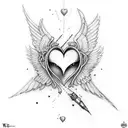"keep on dreaming even if it breaks your heart" heart with wings 12-21-23 tattoo design idea