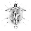 davinci vitruvian man tattoo design idea