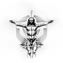 davinci vitruvian man tattoo design idea