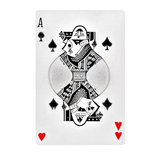 playing cards with ace of spades and 2 of hearts tattoo design idea