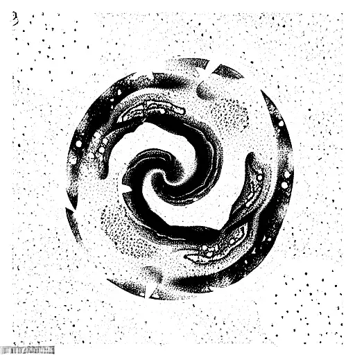leg spiral galaxy texture tattoo design idea
