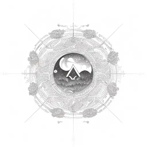 Virgo symbol fancy tattoo design idea