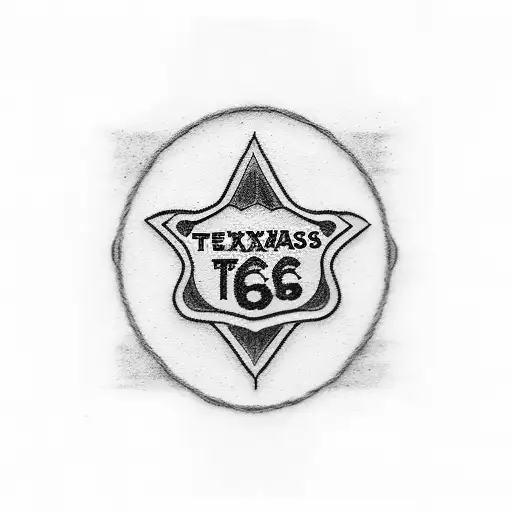 Texas State and route 66 tattoo design idea