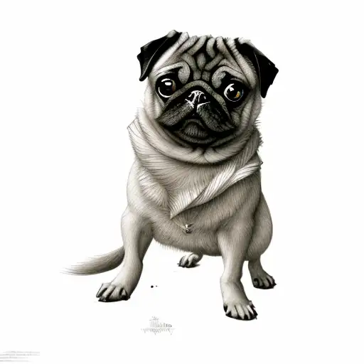 a pug dog tattoo design idea