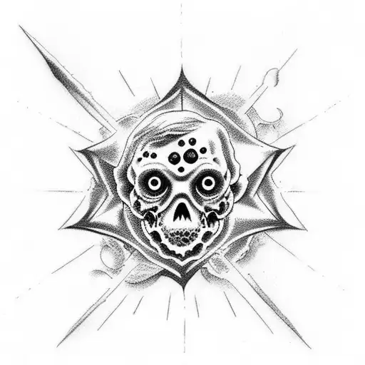 Chemistry symbols forming a zombie horde tattoo design idea