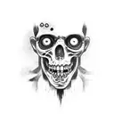 A detailed portrait of a zombie from The Walking Dead tattoo design idea