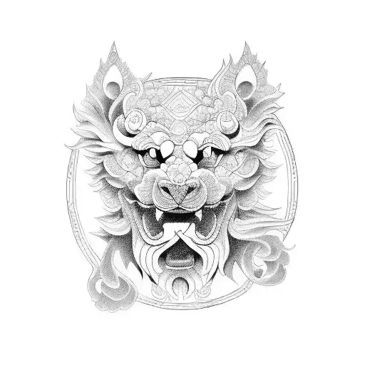 Foo Dog tattoo design idea