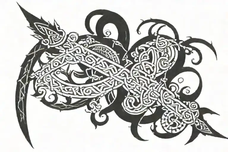 runic script tattoo design idea