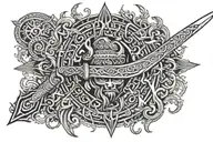 parshuram weapon  tattoo design idea
