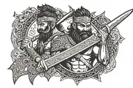 parshuram weapon  tattoo design idea