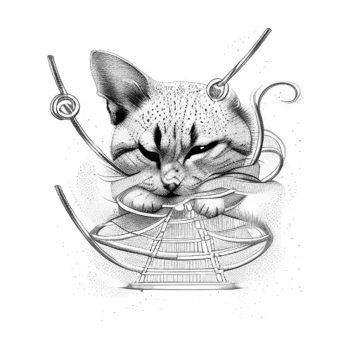 Poledancer in a cage tattoo design idea