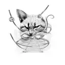 Poledancer in a cage tattoo design idea