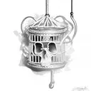 Poledancer in a cage tattoo design idea