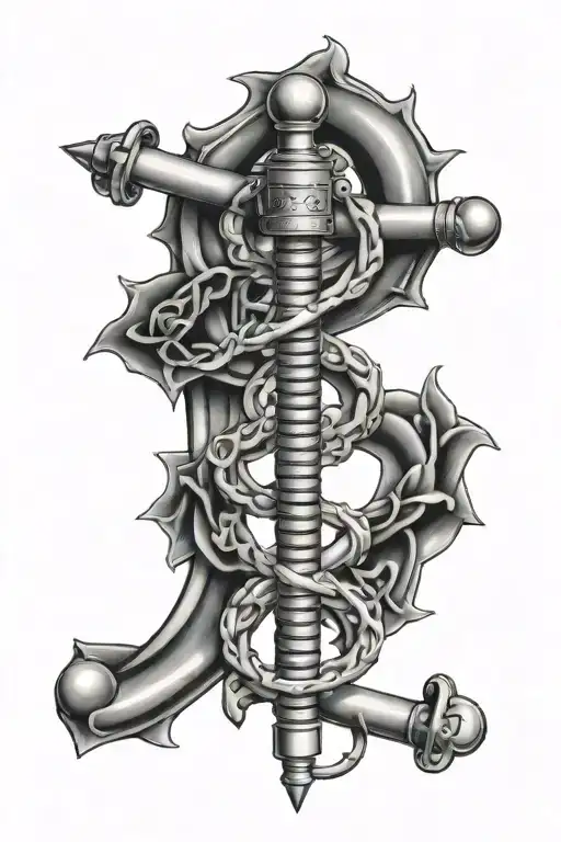 rod of Asclepius, stethescope, children  tattoo design idea