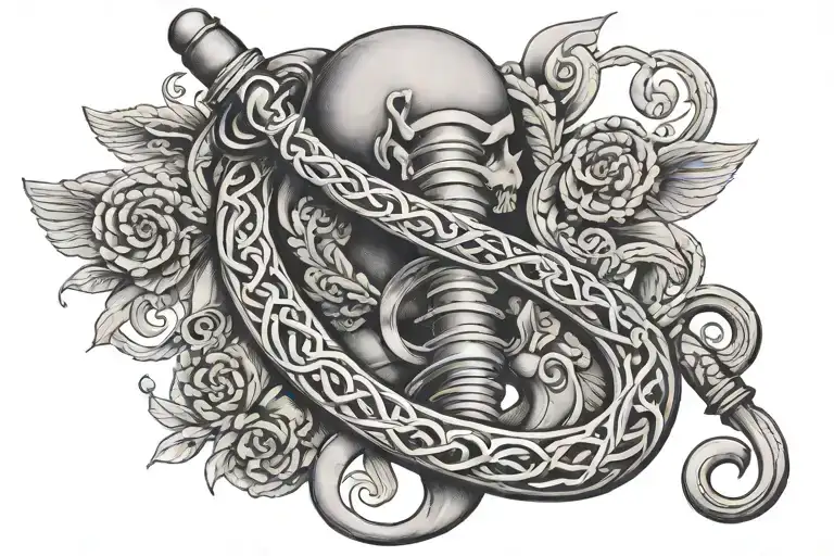 rod of Asclepius, stethescope tattoo design idea