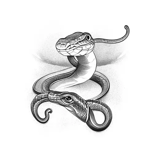 Snake wrapped around a water droplet tattoo design idea