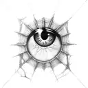 Eye, Spider, Horror, Cobweb tattoo design idea