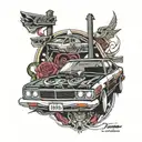toyota mark 2 on a pole tattoo design idea