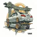 toyota mark 2 on a pole tattoo design idea