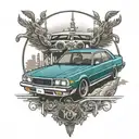 toyota mark 2 on a pole tattoo design idea