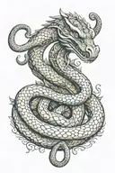 viking snake time tattoo design idea