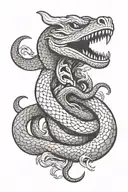 viking snake time tattoo design idea