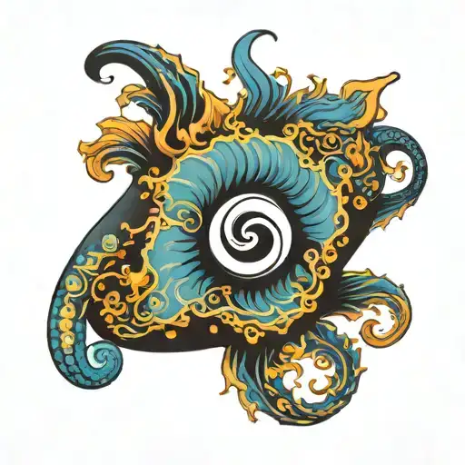 spanish shawl nudibranch ying yang symbol formed tattoo design idea