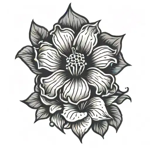 guadalupe hibiscus tattoo design idea