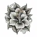 guadalupe hibiscus tattoo design idea