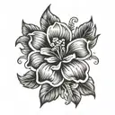 guadalupe hibiscus tattoo design idea