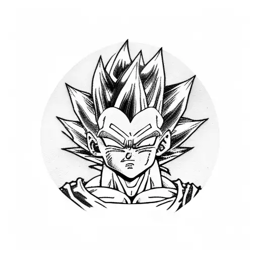 Majin vegeta Dragon ball character tattoo design idea