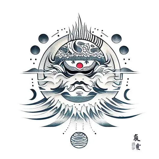 Sonne , Mond Gesicht  tattoo design idea