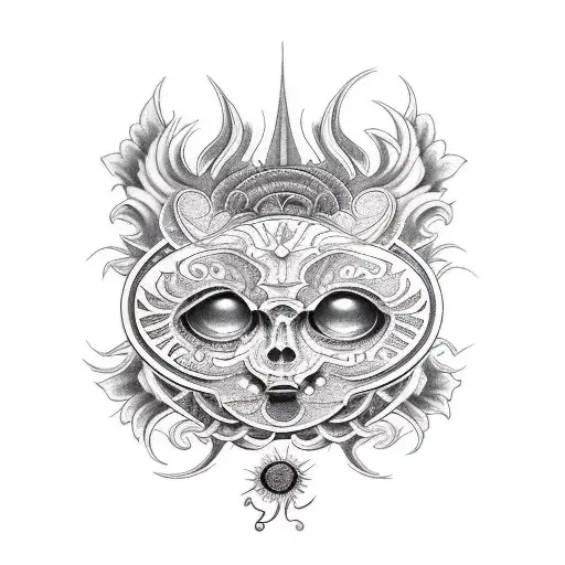 Sonne , Mond, Gesicht  tattoo design idea