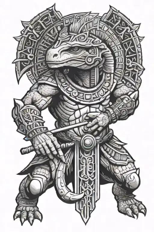 sobek egyptian god gearing up for war tattoo design idea