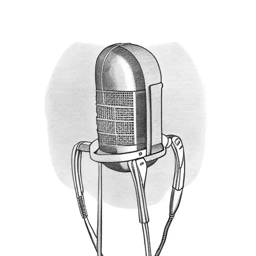 Microphone with sheet music tattoo design idea