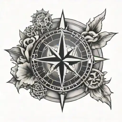 Incorporate a football with a compass rose to symbolize direction and determination in pursuing football goals tattoo design idea
