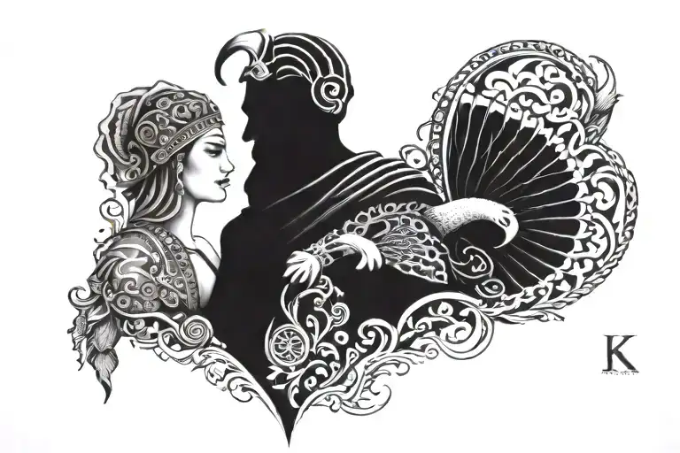 turkish and warrior tattoo design idea