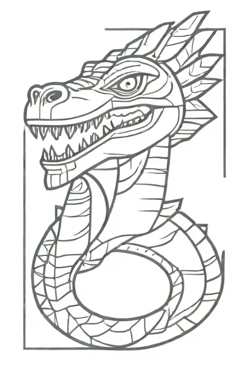 Native American Totem pole, made from an alligator head at the base, knight helmet above the  tattoo design idea