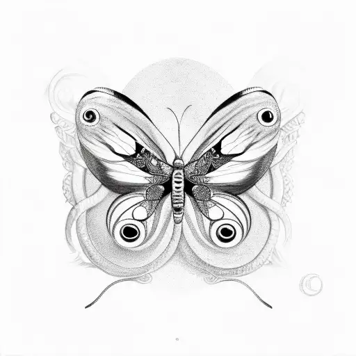 Butterfly snake tattoo design idea