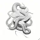 Butterfly snake tattoo design idea