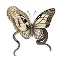 a butterfly and a snake tattoo design idea
