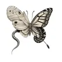 a butterfly and a snake tattoo design idea