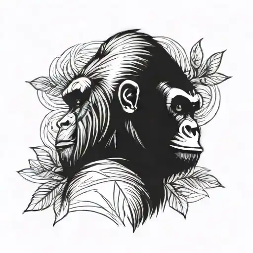 gorilla face full back tattoo tattoo design idea