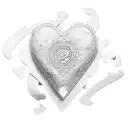 A heart-shaped puzzle piece with the names of your wife and daughter inside tattoo design idea