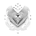 A heart-shaped puzzle piece with the names of your wife and daughter inside tattoo design idea